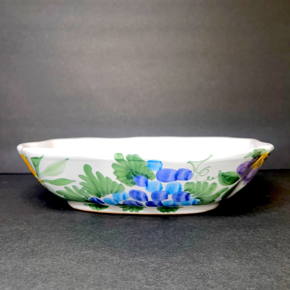 Fortebraccio Ceramiche 582/30 Hand Painted Floral Bowl Italy 10.5”/9.5”